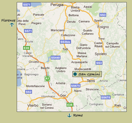 San Gemini Nearby Map - Getting to San Gemini